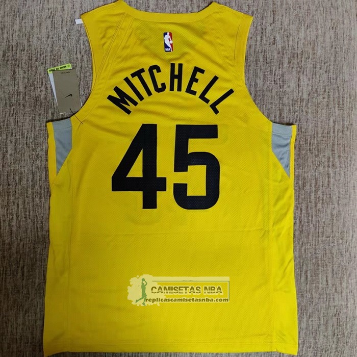 Camiseta Utah Jazz Donovan Mitchell NO 45 Icon Autentico 2022-23 Amarillo